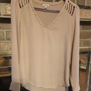 Beige Long Sleeve Blouse